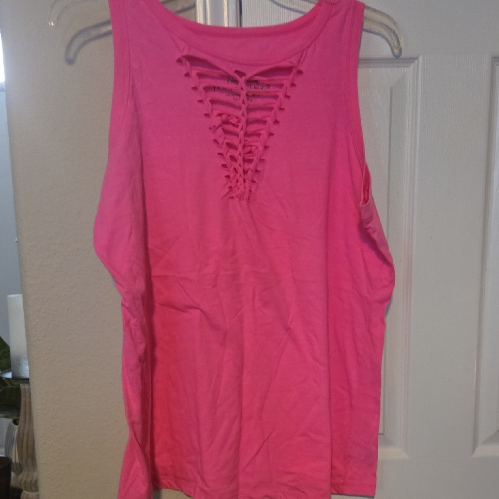 torrid Hot Pink Ladder-Front Tank Top